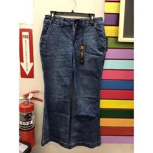 Diane Gilman flare vintage wash jeans size 12P new from HSN